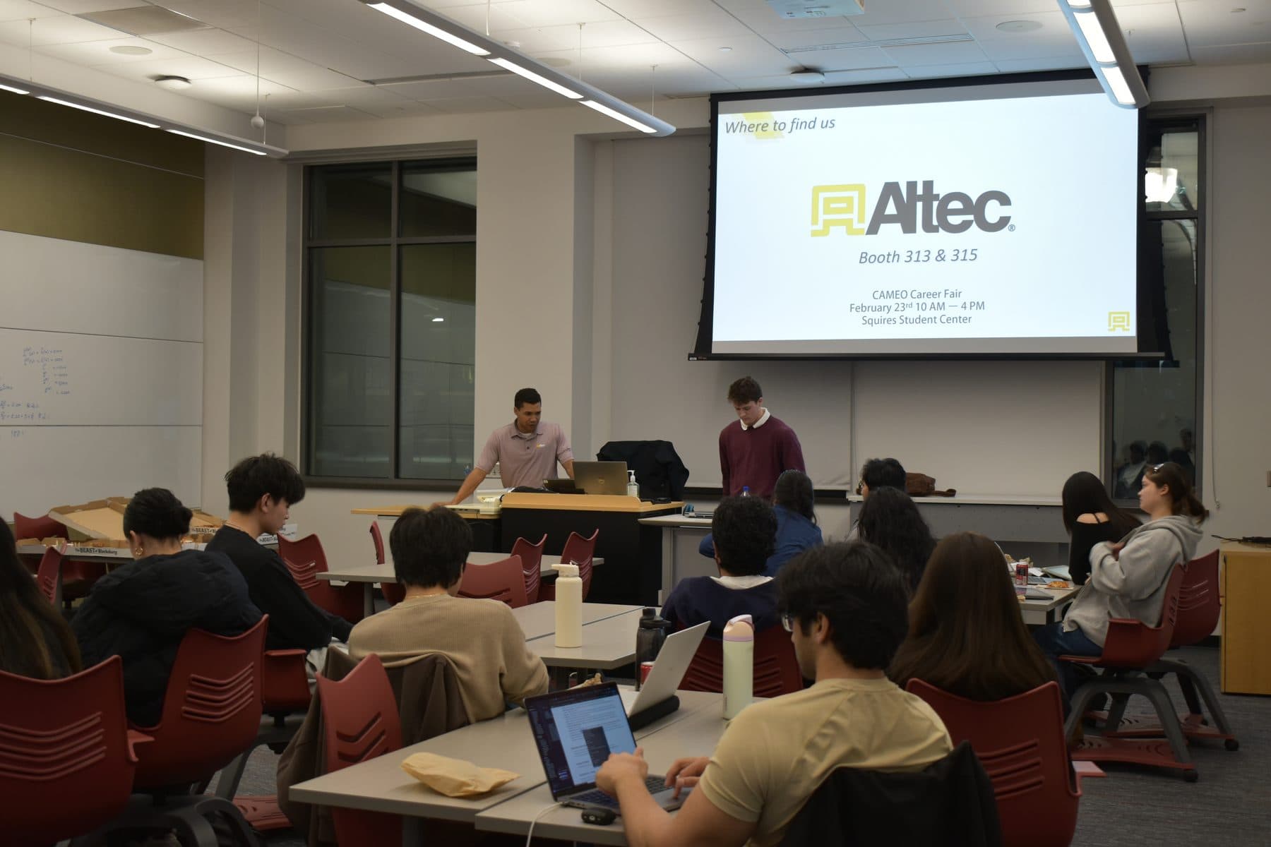SASE members at a company info session with Altec